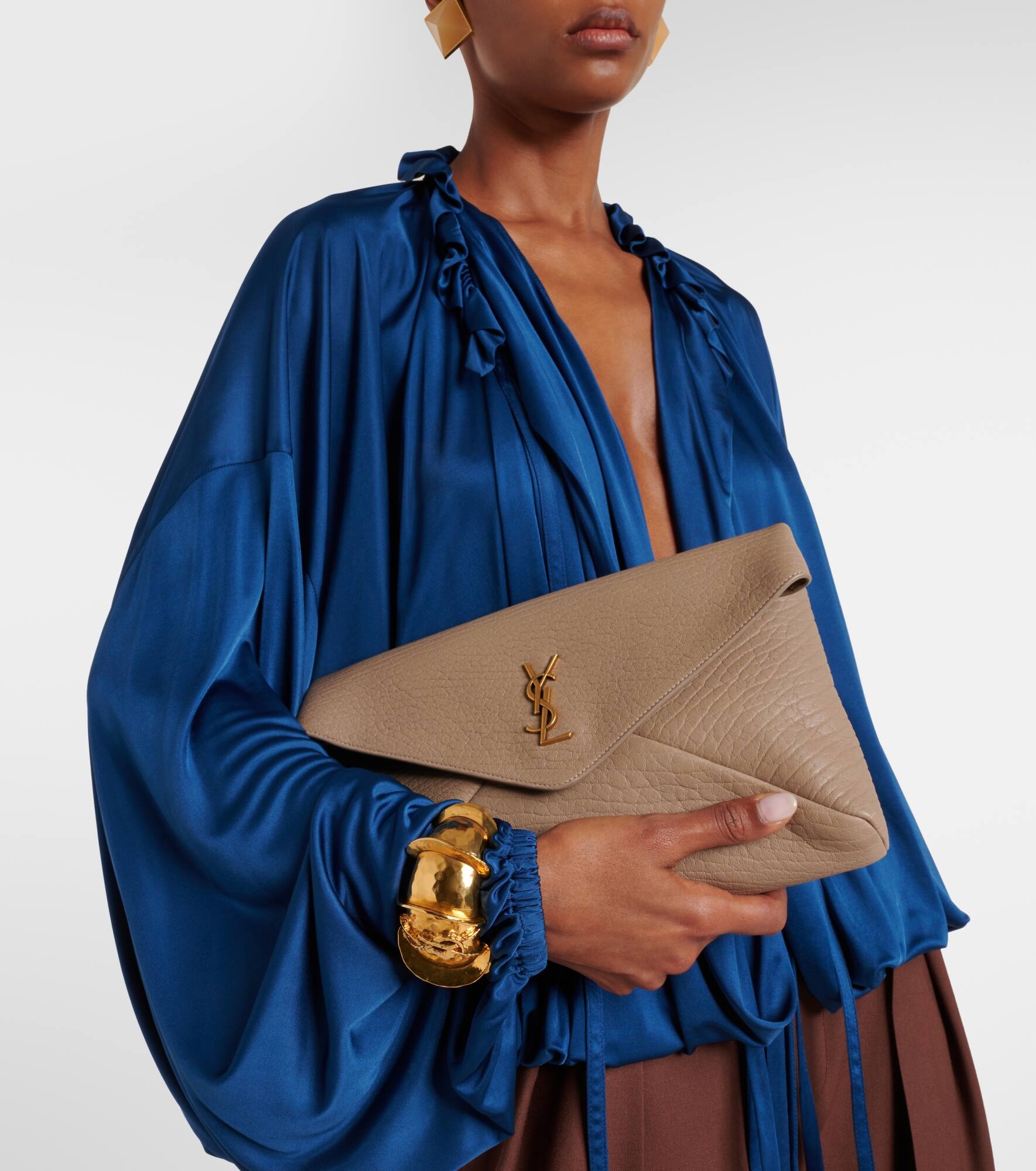 Cassandre Large leather clutch - 2