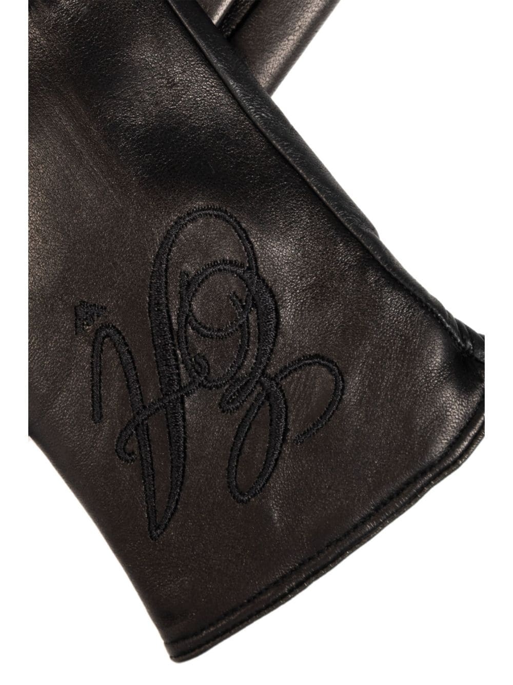 logo-embroidered gloves - 5
