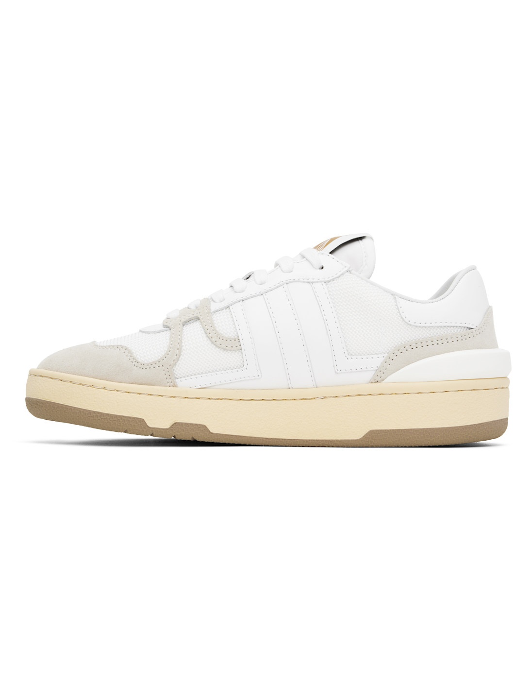 White & Gray Clay Low Top Sneakers - 3