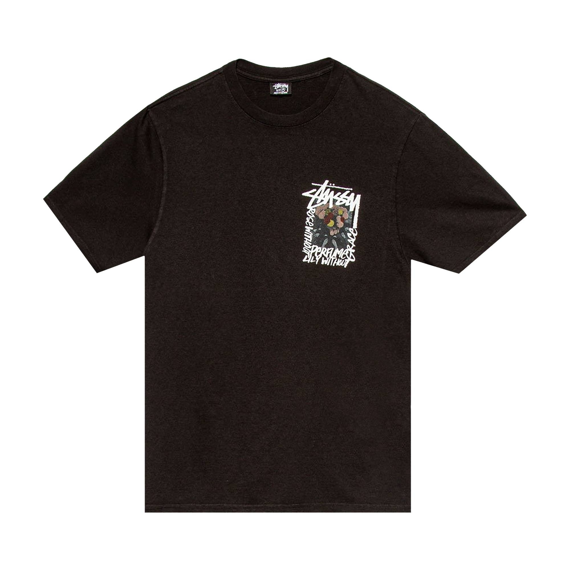 Stussy Camellias Pigment Dyed Tee 'Black' - 1