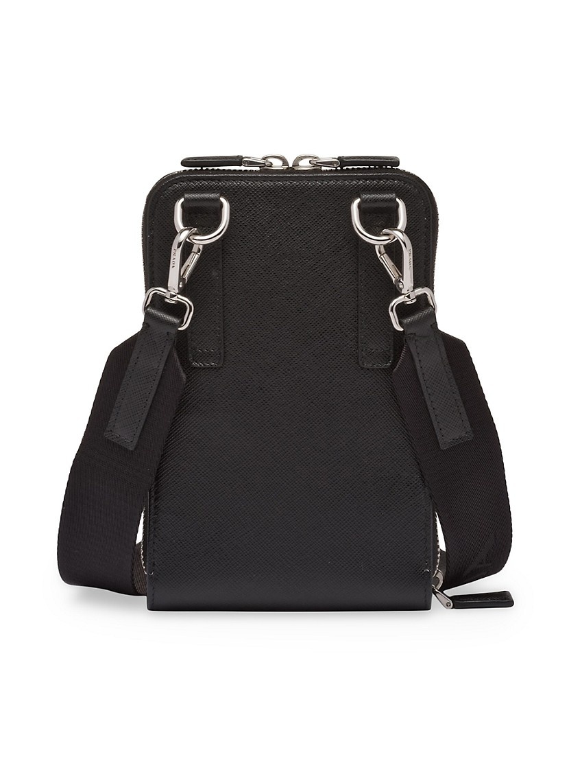 Prada AirTag Saffiano Leather Holder - Black