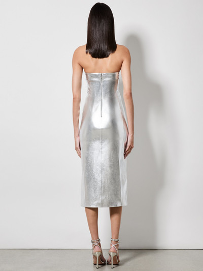 Alice + Olivia KELLY SHINY VEGAN LEATHER HIGH SLIT MIDI DRESS outlook