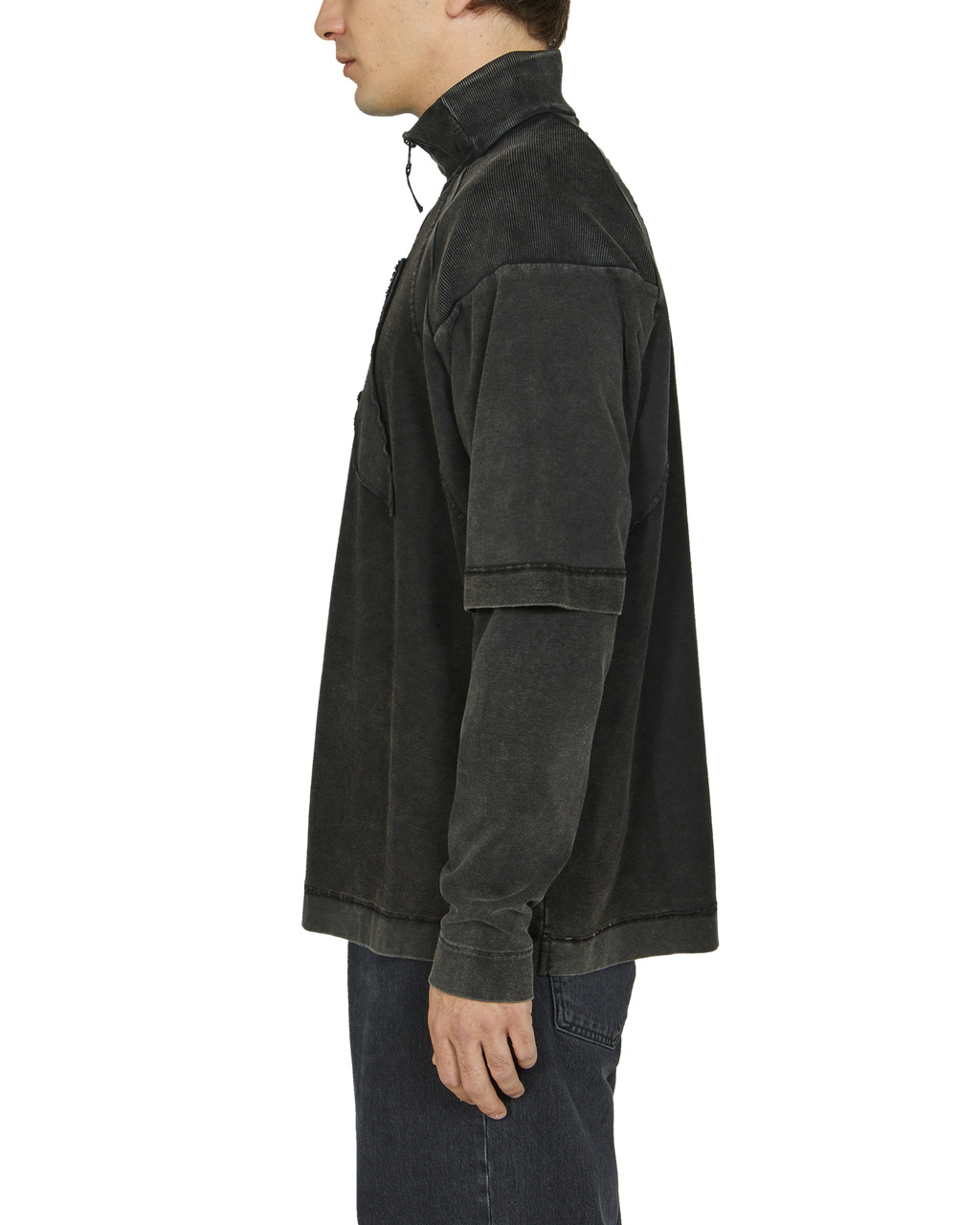 LOGO DOUBLE SLEEVE TEE WITH ZIP - 4