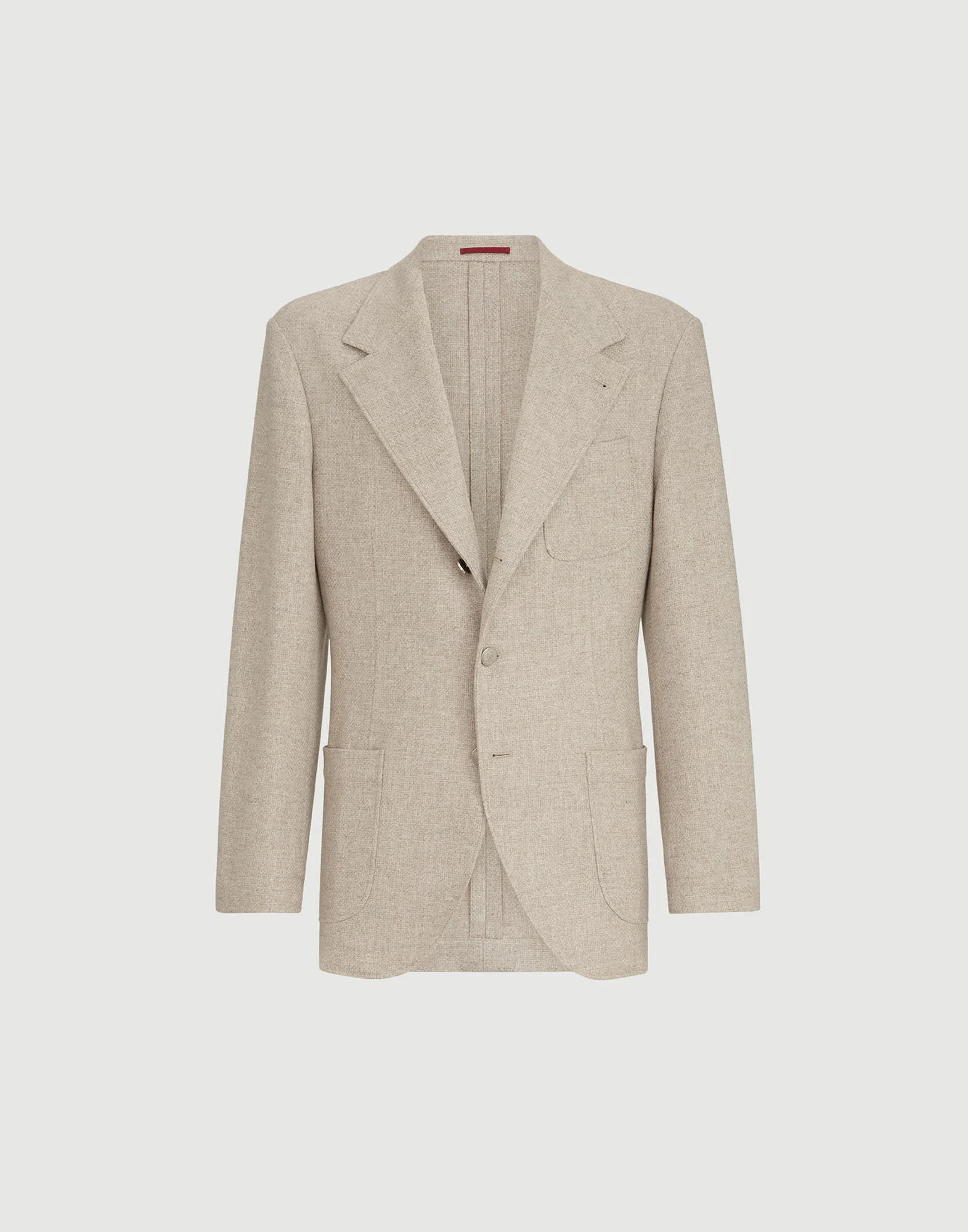 Cashmere Panama deconstructed blazer with patch pockets and metal buttons - 1