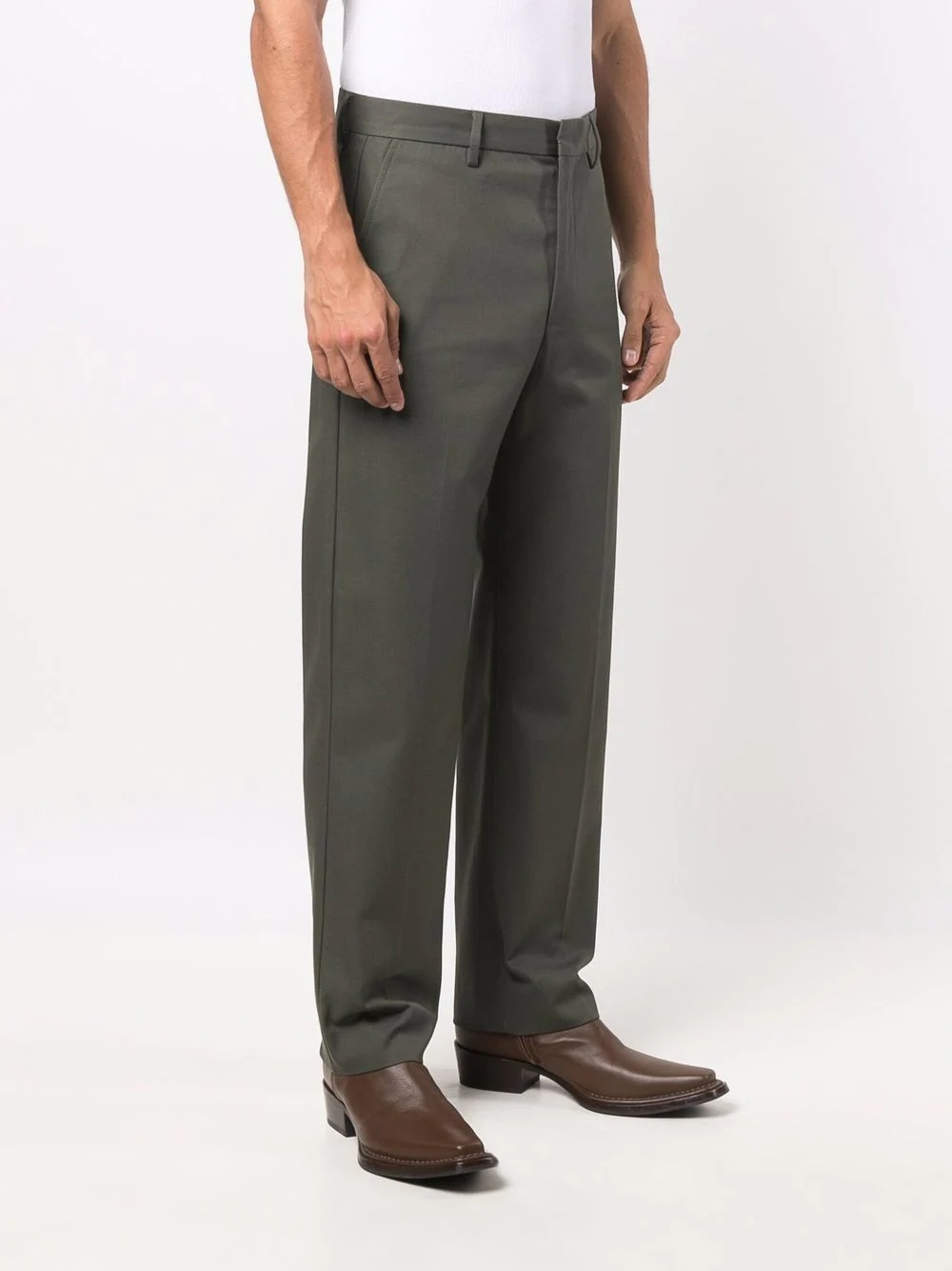 tailored-cut straight-leg trousers - 3