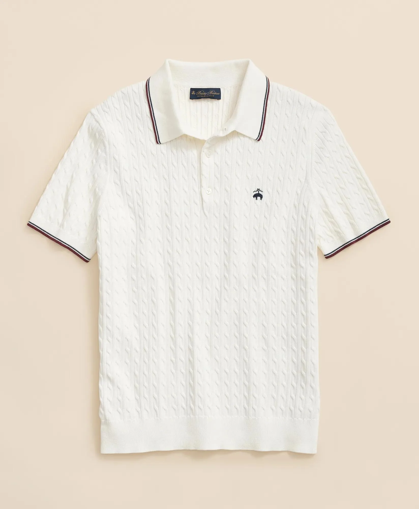 Cable Knit Archive Tennis Polo in Supima® Cotton - 1
