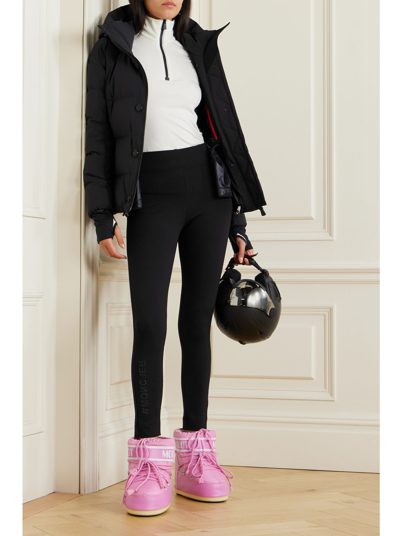 Printed stretch-jersey leggings Black - 2
