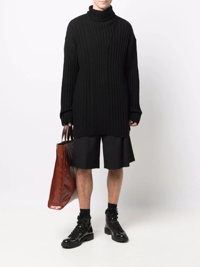 Yohji Yamamoto high neck chunky knit jumper outlook