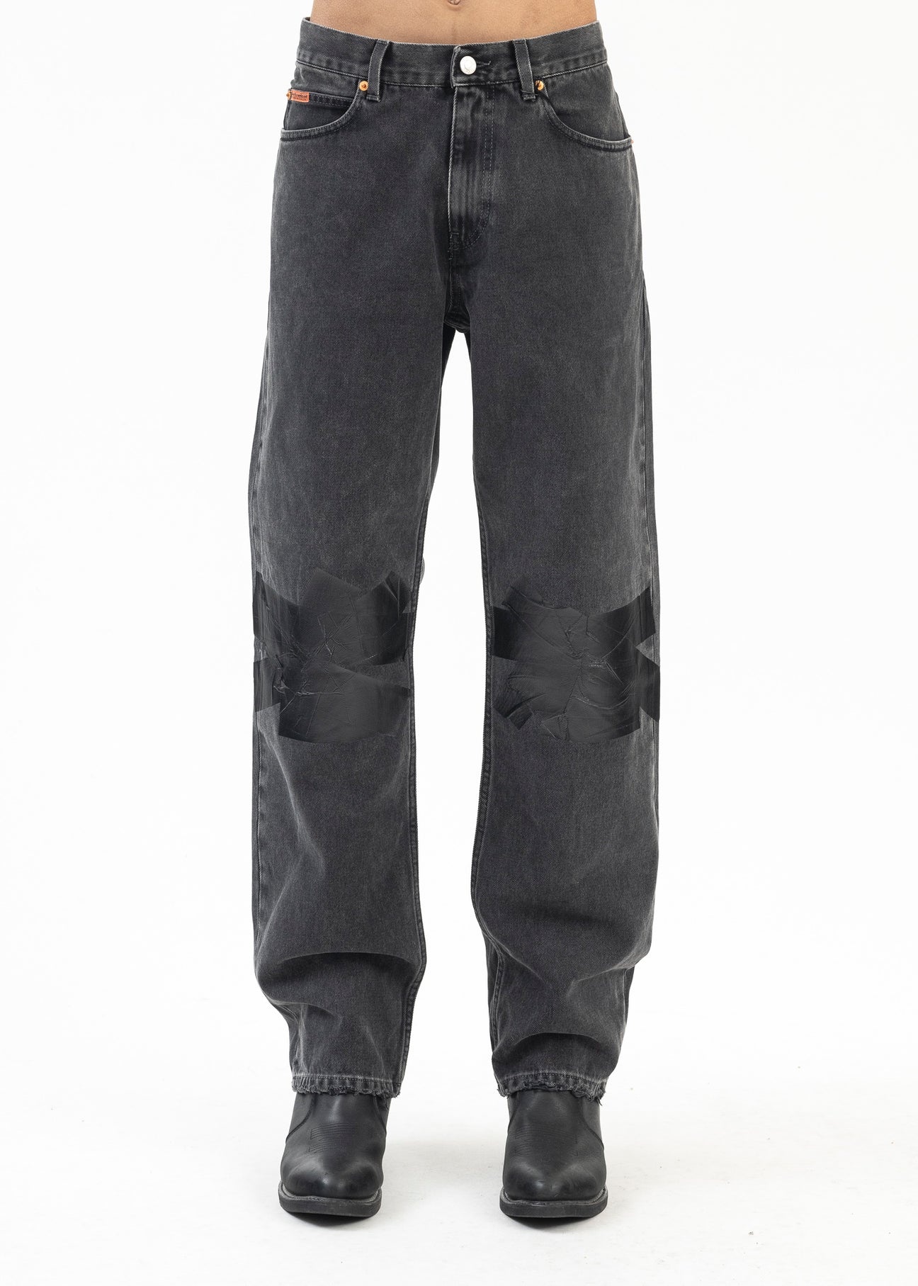 BLACK WASH / GAFFER TAPE RELAXED FIT JEAN - 1