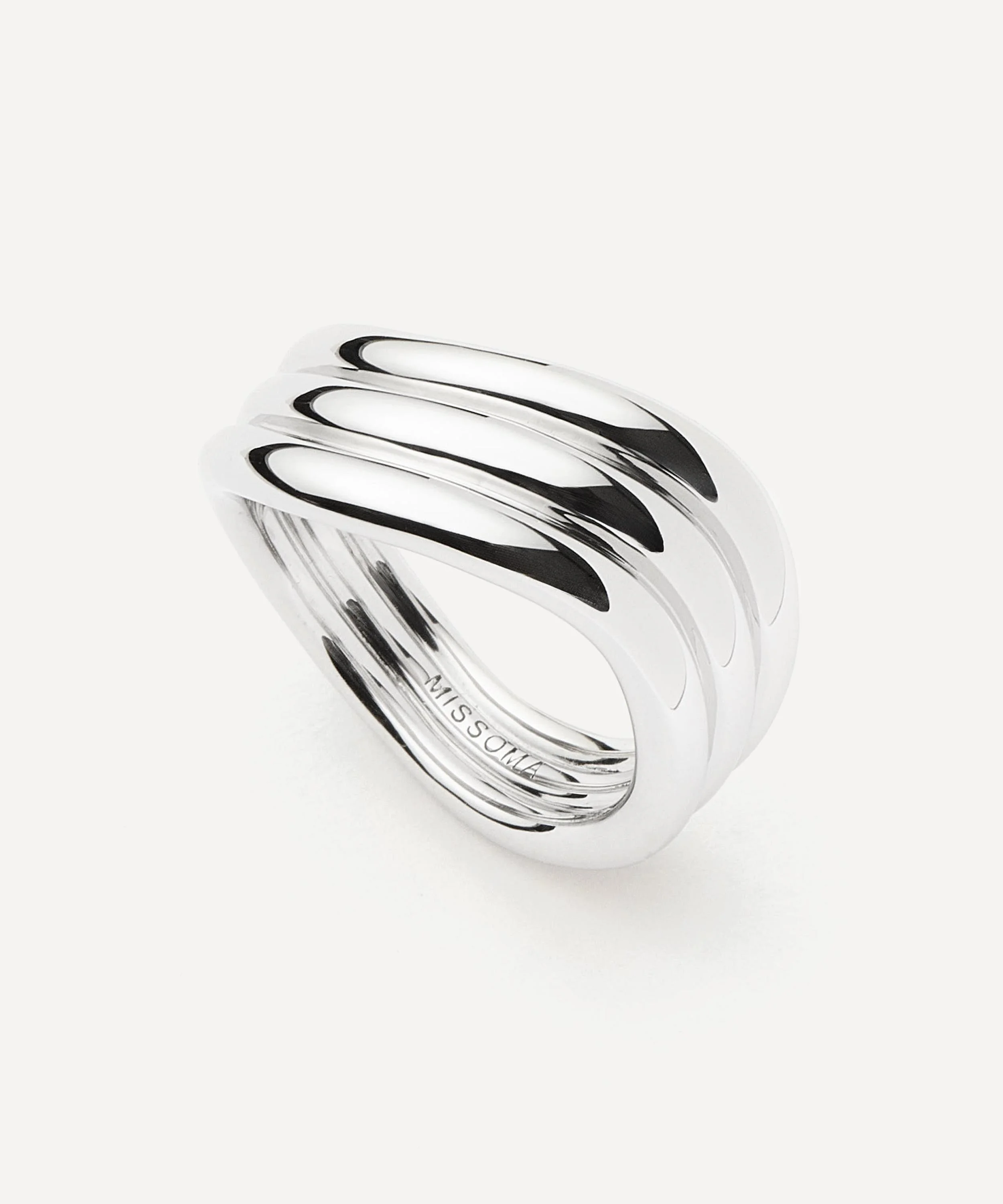 X Savi Rhodium-Plated Signature Triple Ring - 1