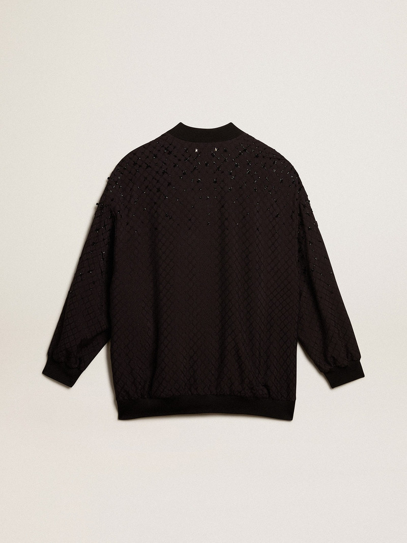 Women’s black cardigan with shaded embroidery 6
