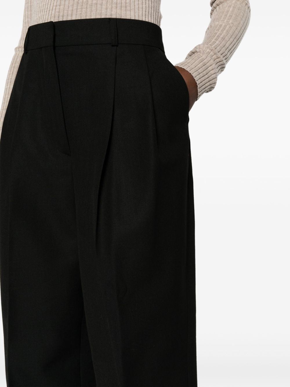 high-waisted pleated trousers - 5