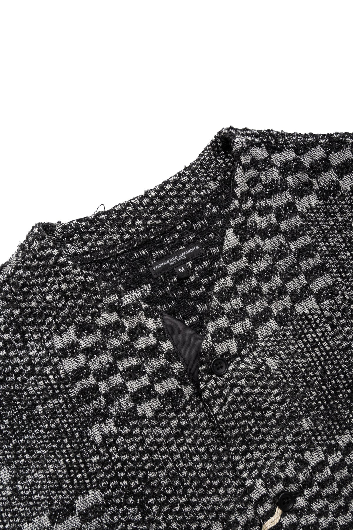 Knit Cardigan Block Jacquard - Black/White - 6