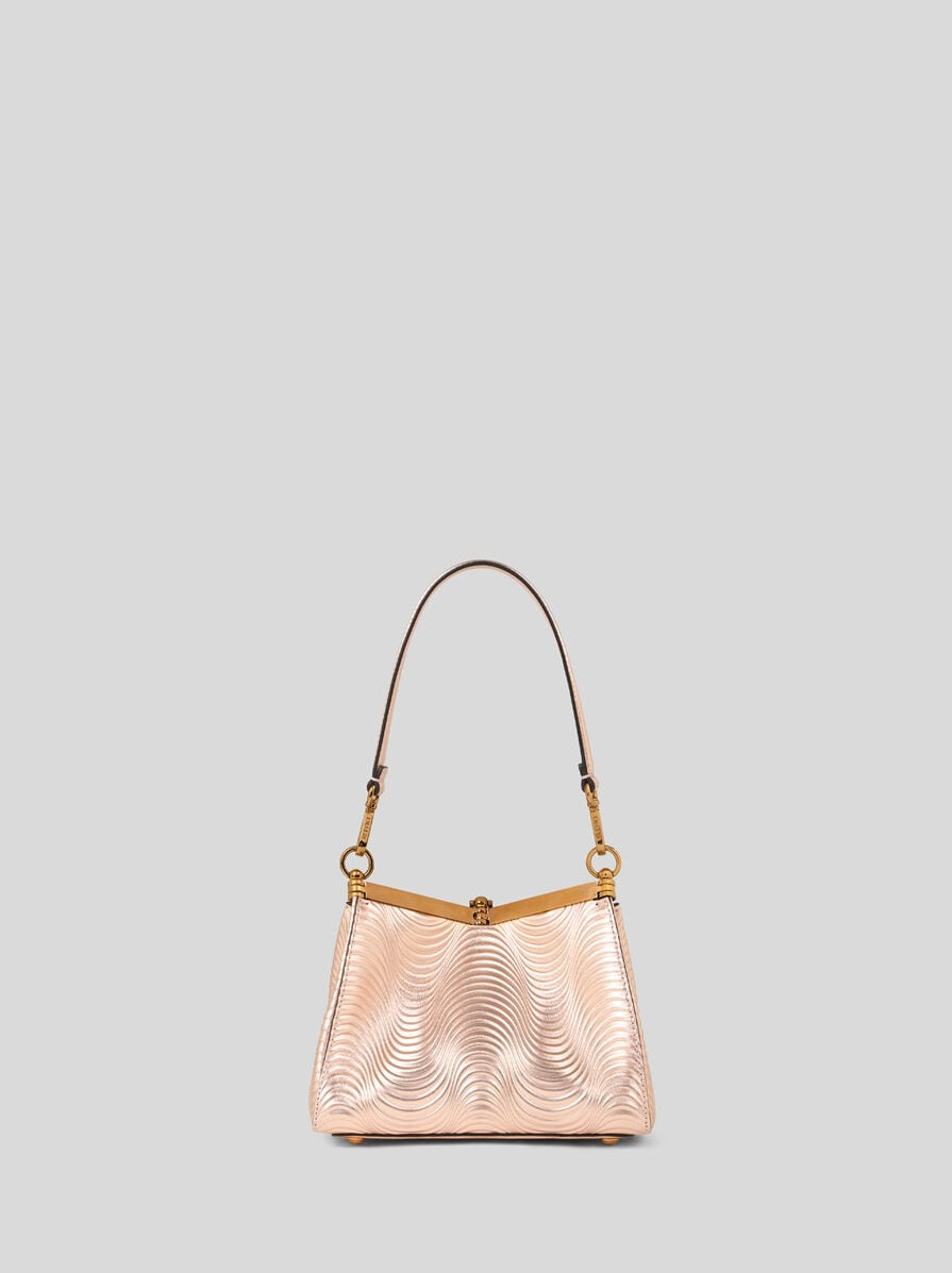 SMALL METALLIC LEATHER VELA BAG - 3