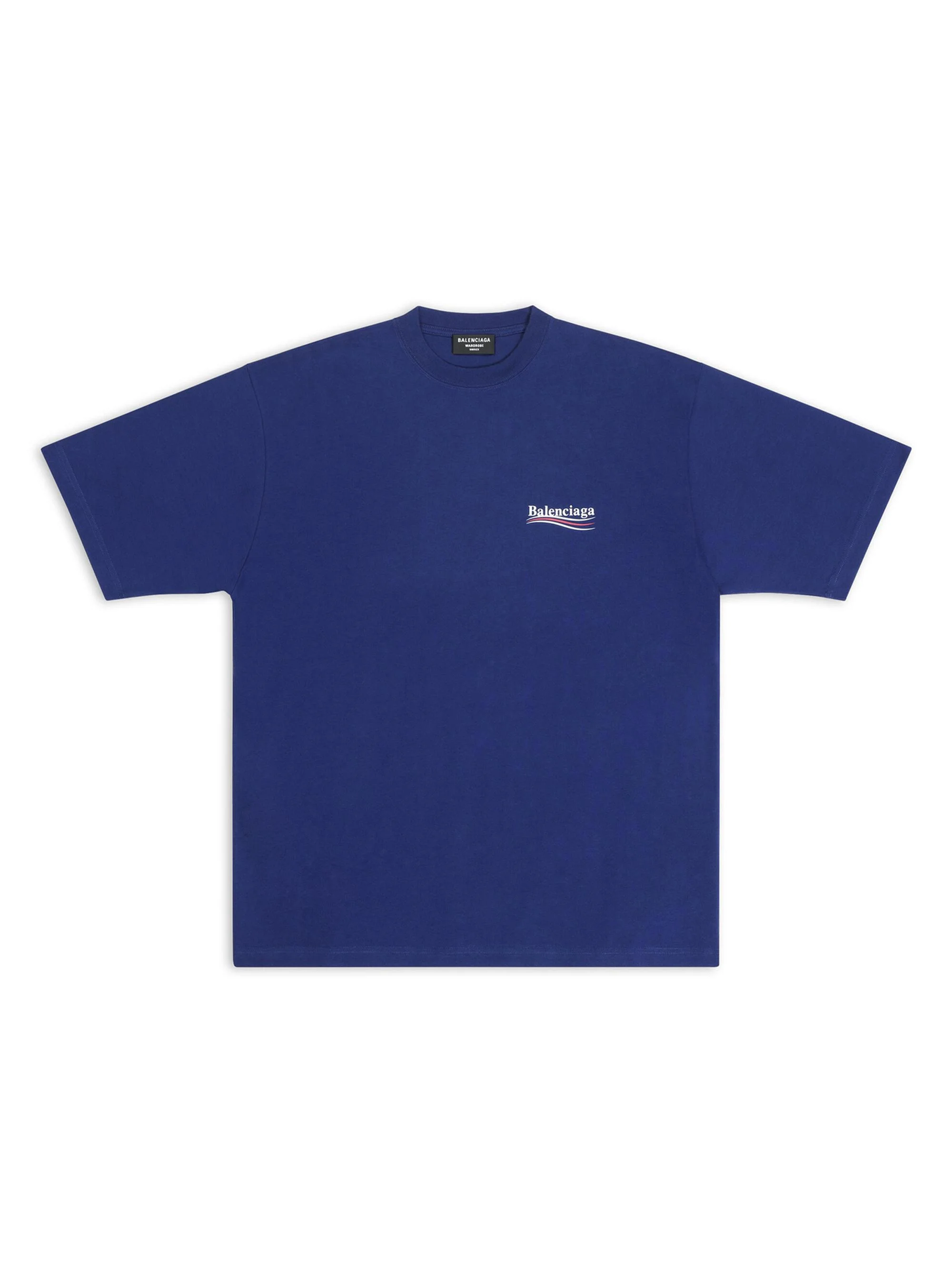 Men's Political Campaign T-shirt Large Fit - Pacific Blue White - 1