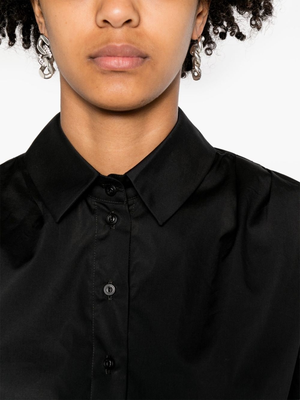 asymmetric poplin shirt - 5