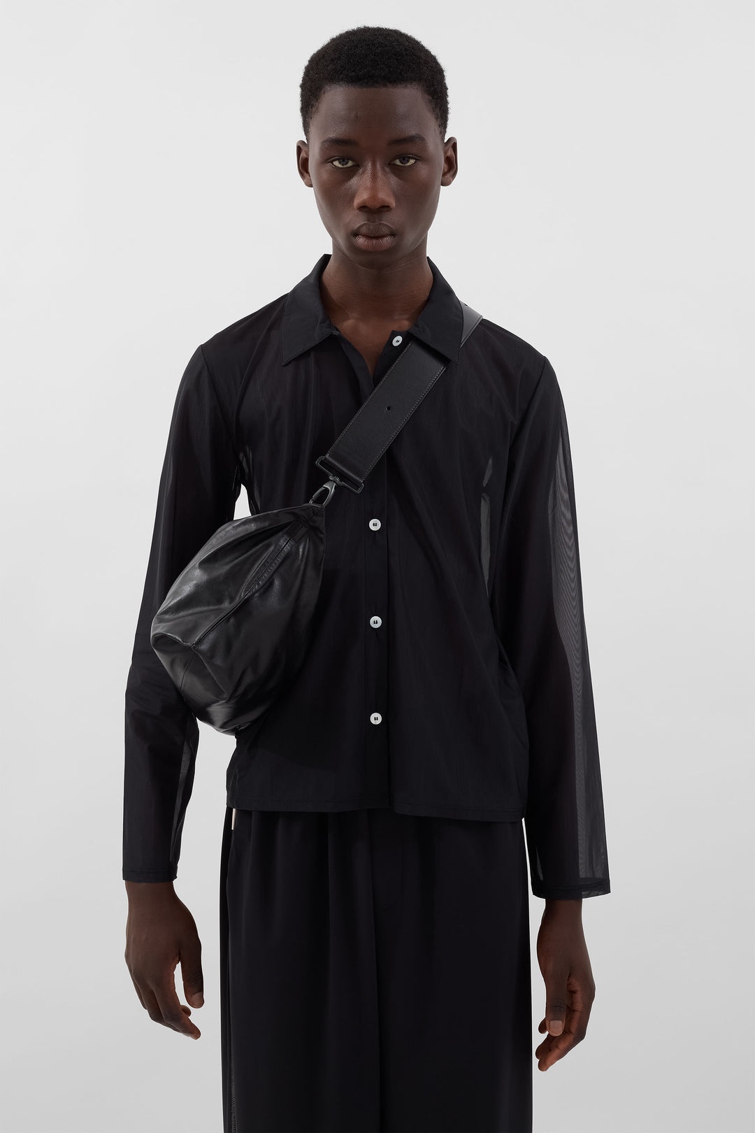 SHEER TULLE SHIRT / black - 2