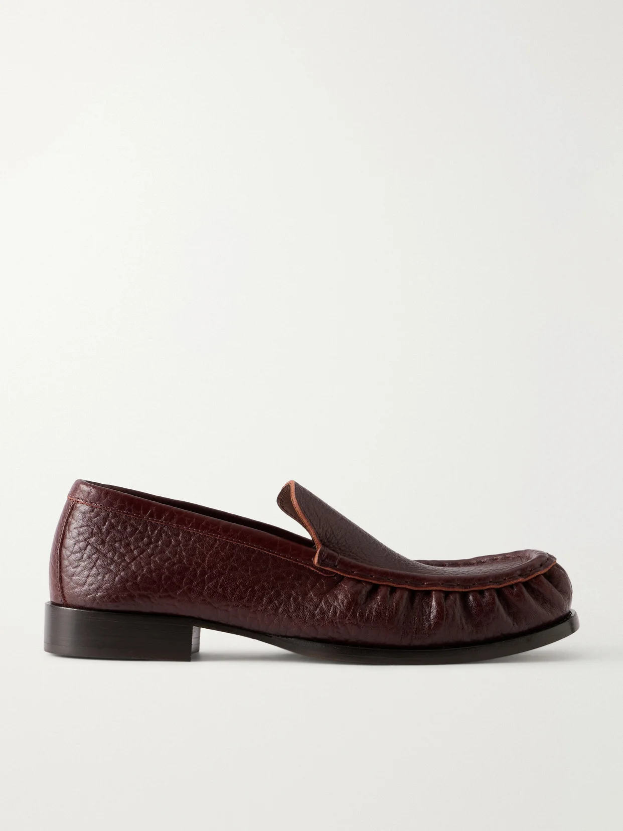 Crinkled Leather Loafers - 1