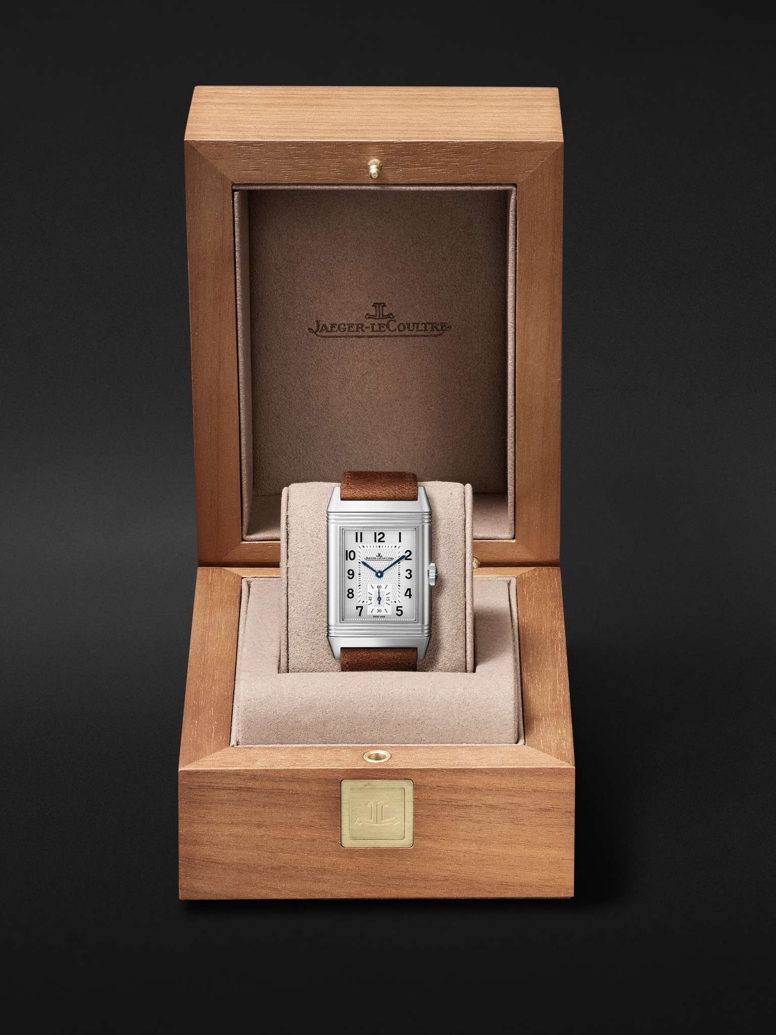 Reverso Classic Large Small Seconds Los Angeles Hand-Wound 45.6mm Stainless Steel and Leather Watch, - 8