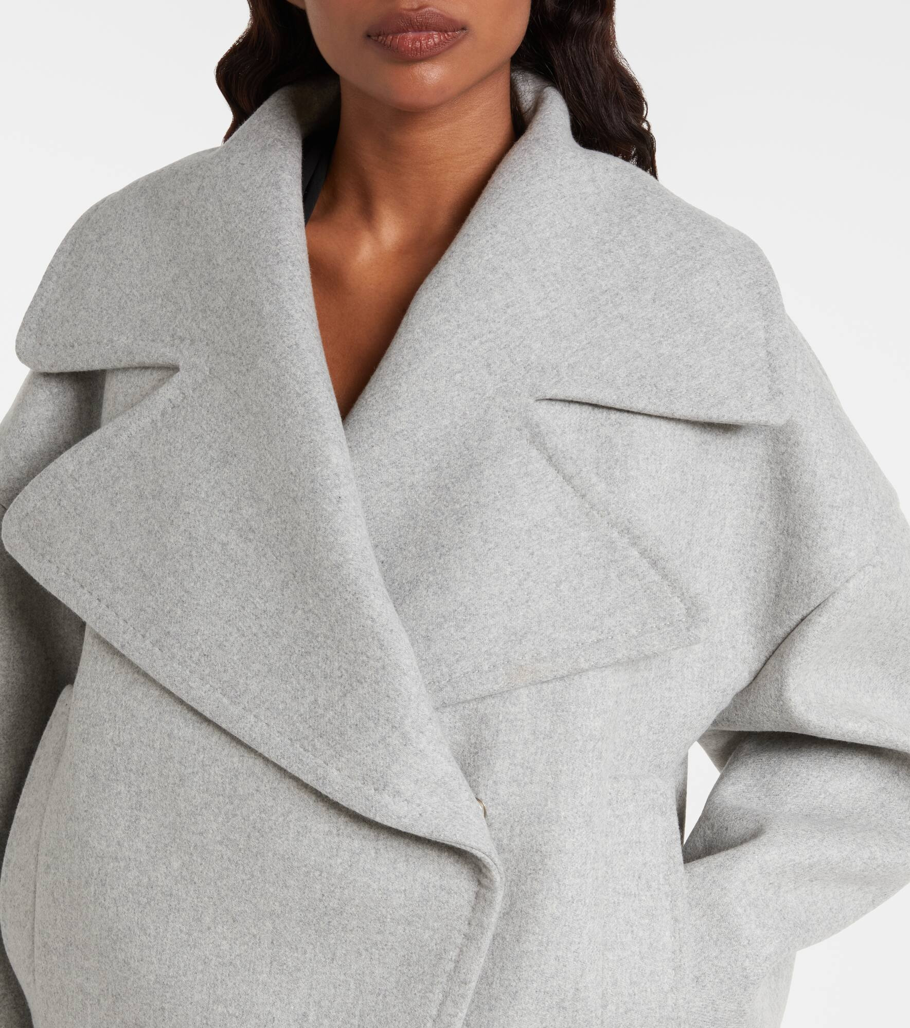 Oversized wool and cashmere peacoat - 4