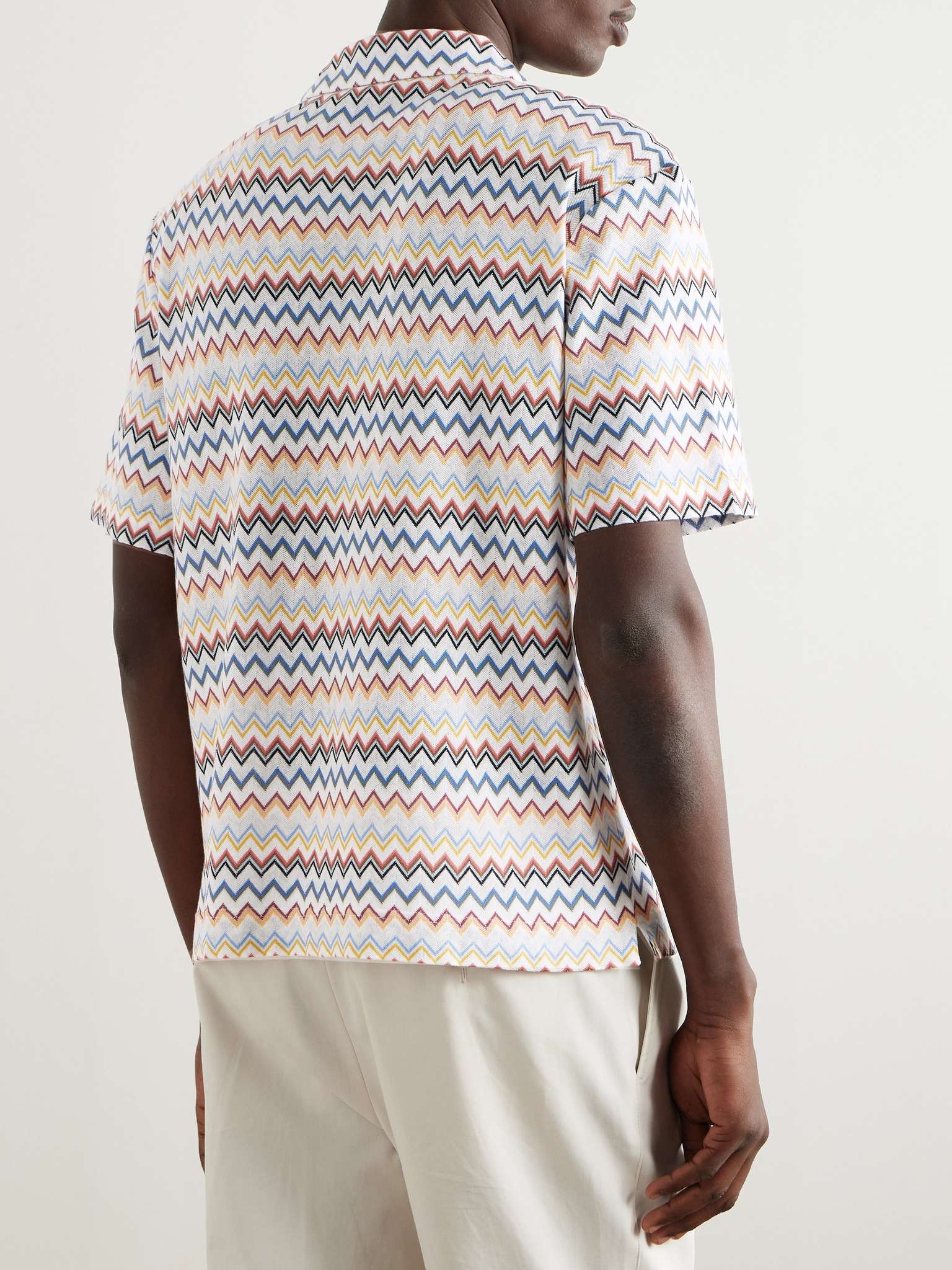 Camp-Collar Crochet-Knit Cotton Shirt - 3