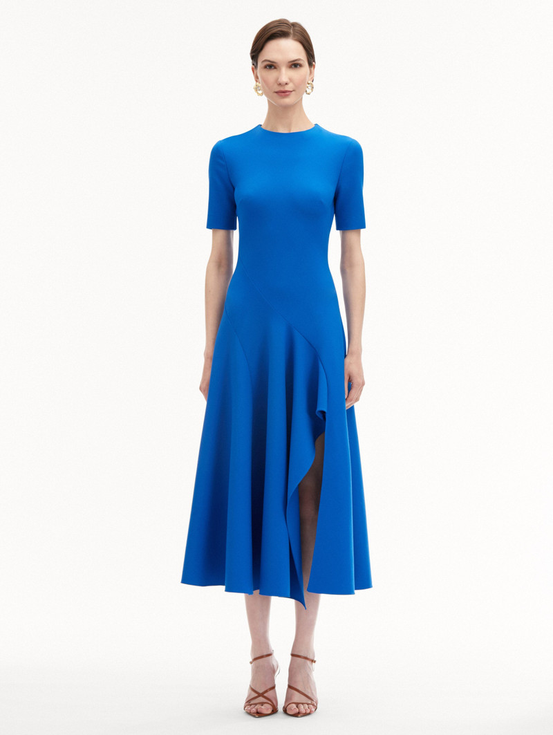 Oscar de la Renta WAVE DETAIL MIDI DRESS outlook