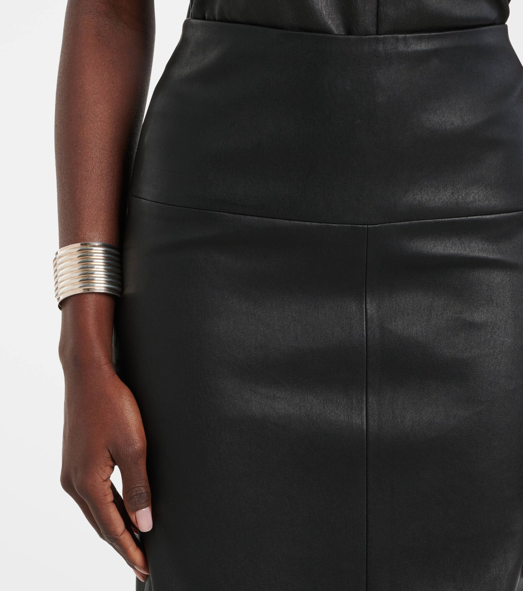 Gin leather midi skirt - 4