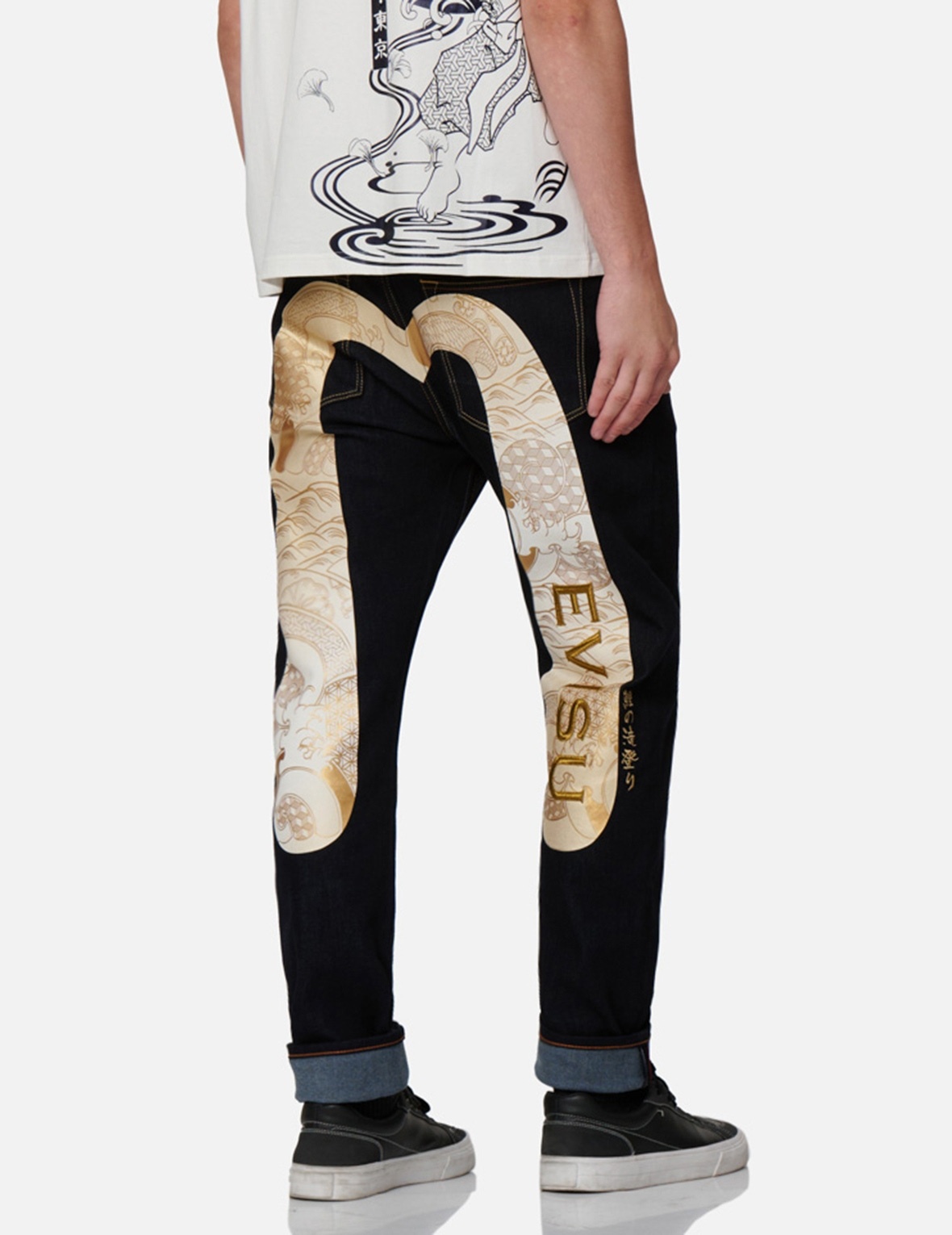 JAPANESE-PATTERN DAICOCK PRINT CARROT-FIT JEANS #2017 - 7