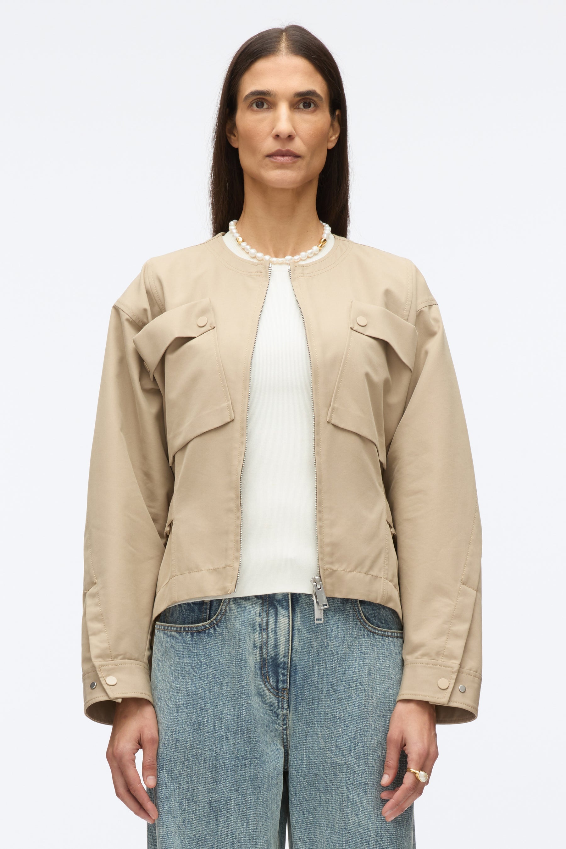 Cargo Jacket with Flounce Hem - 3