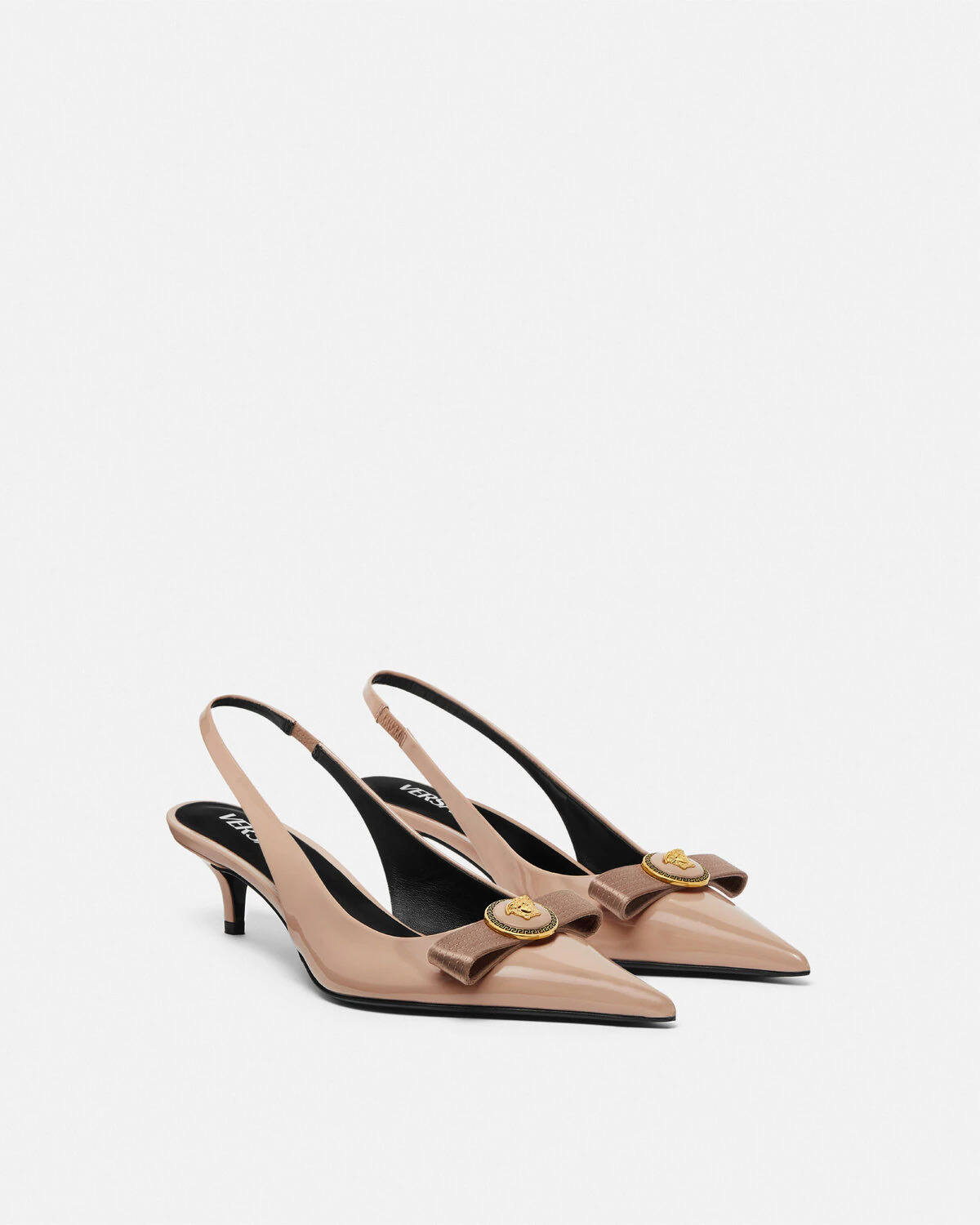 Gianni Ribbon Patent Slingback Pumps 45 mm - 2