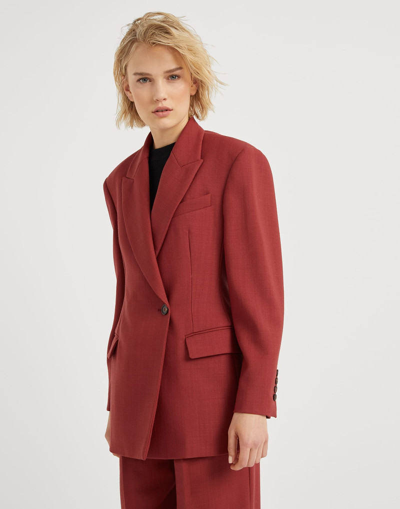 Malfilé virgin wool twill blazer with monili - 1