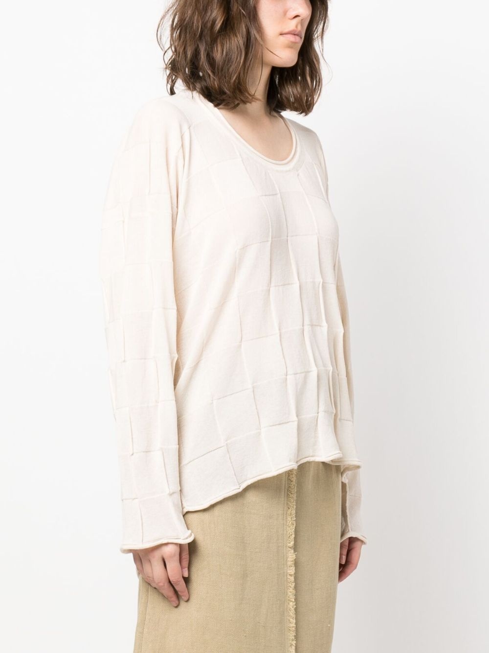 square-pattern knitted top - 3