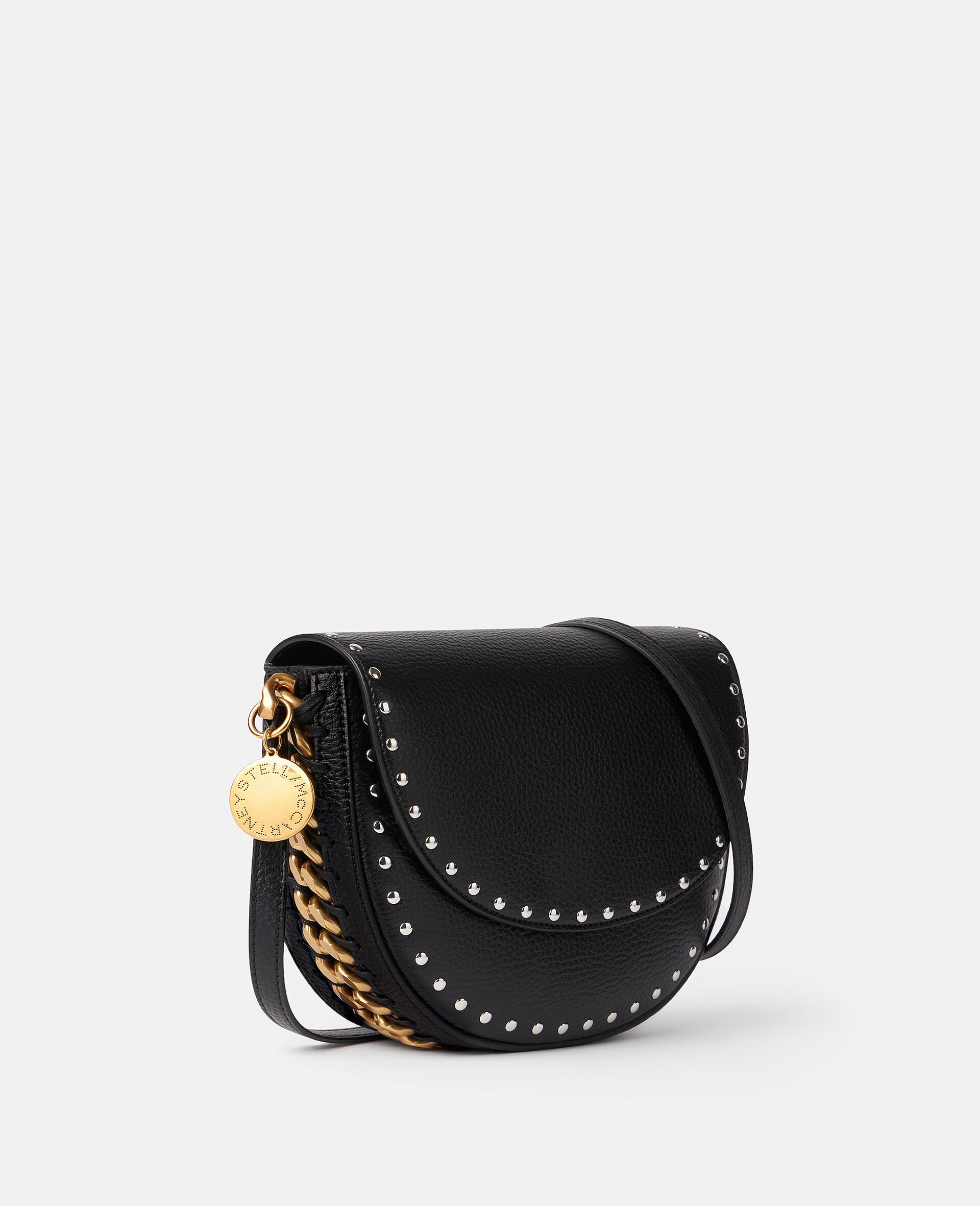 Frayme Studded Grainy Alter Mat Medium Flap Shoulder Bag - 2