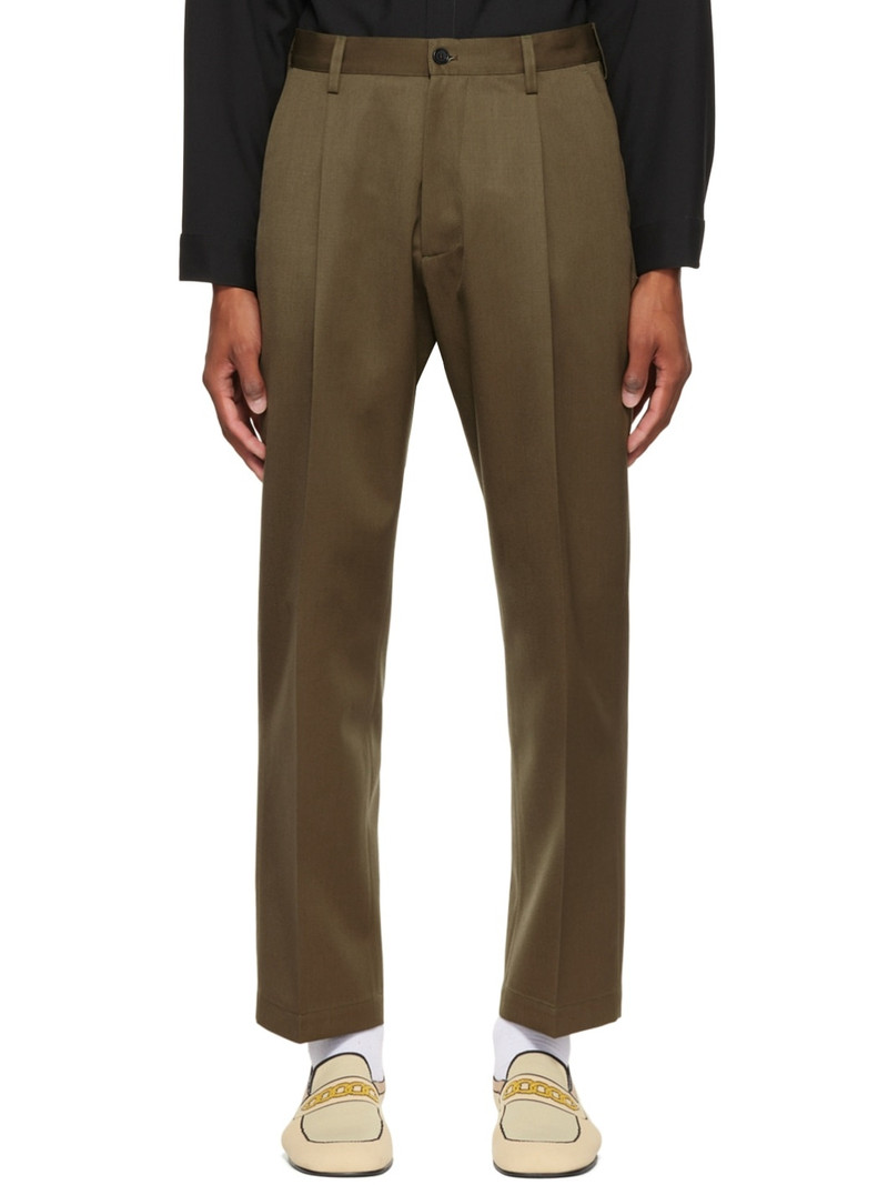 Khaki Virgin Wool Trousers 1