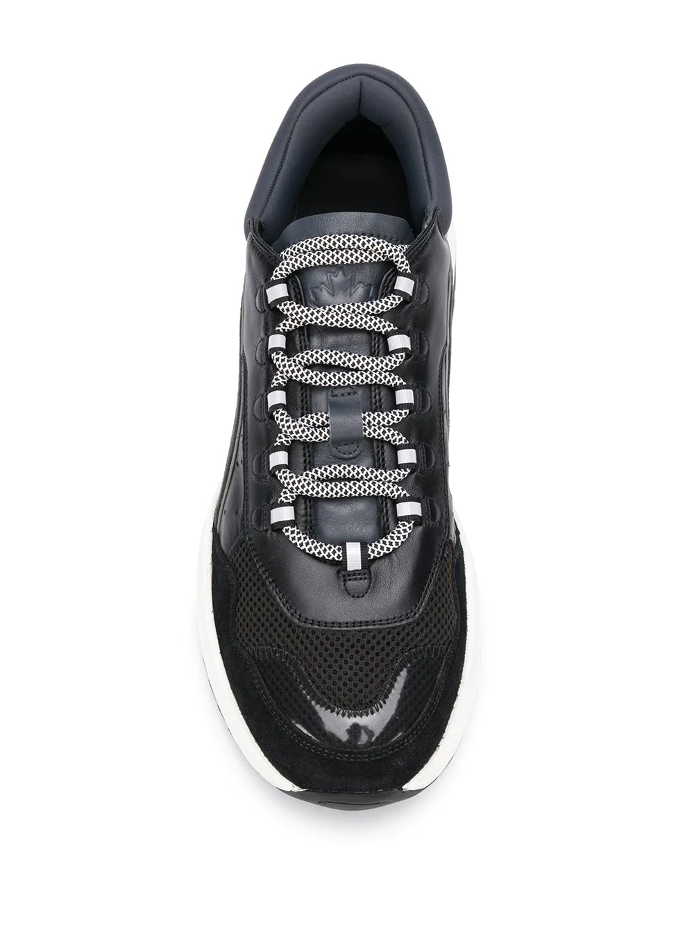 panelled lace-up sneakers - 4