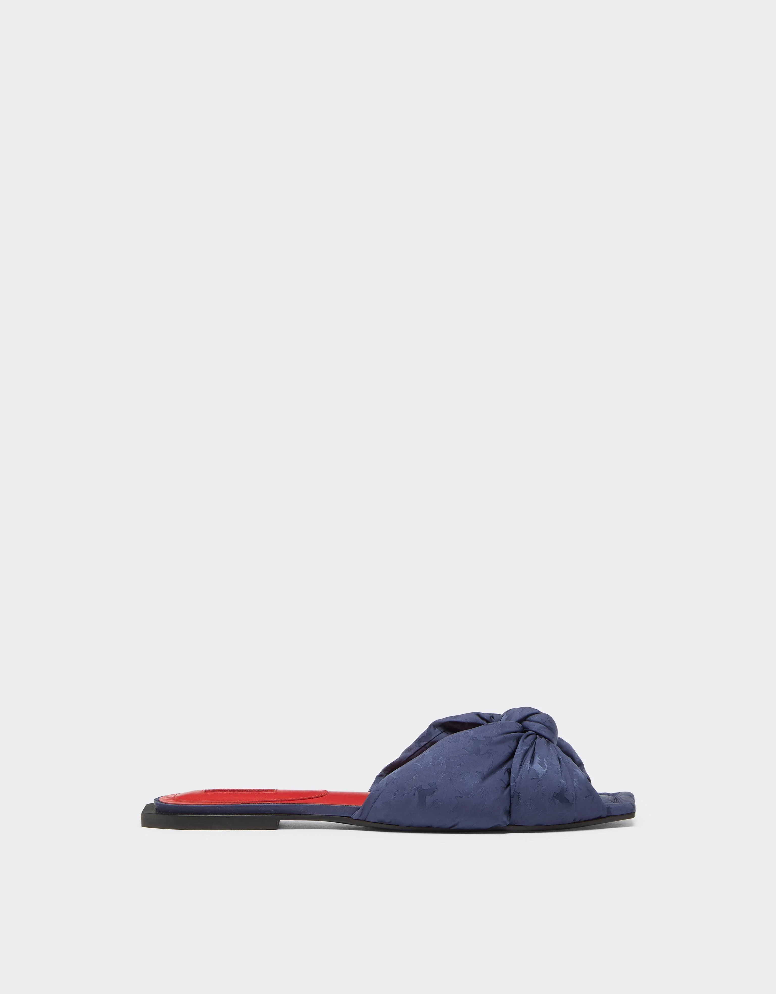 Flat sandal with Prancing Horse motif - 1