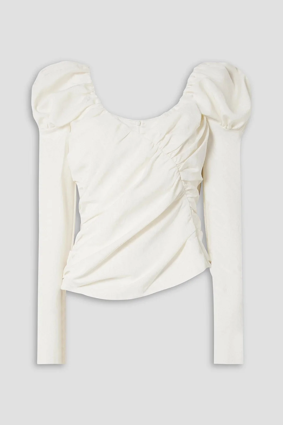 Luna draped wool-blend moire top - 1