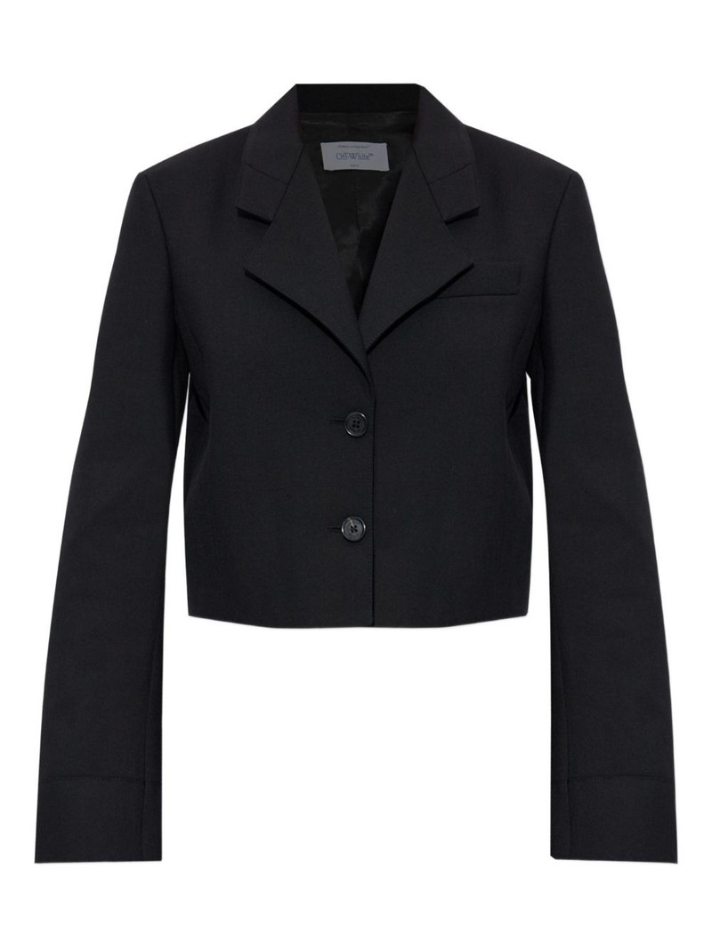 logo-print cropped blazer 1