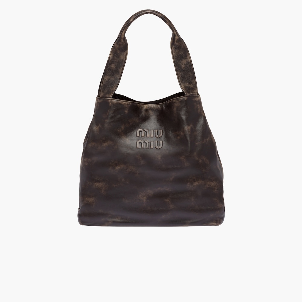 Nappa leather shoulder bag with logo - 1