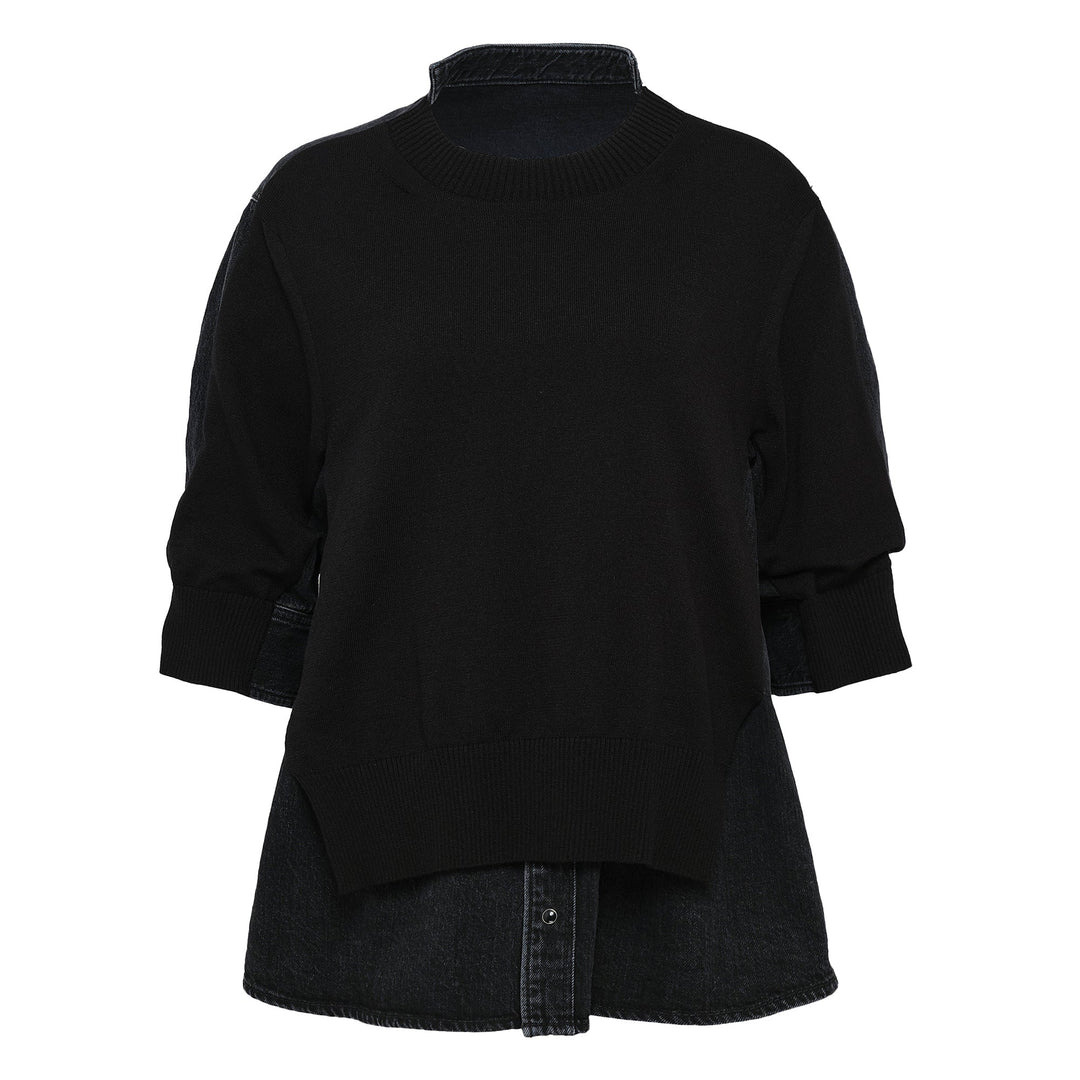 Denim X Knit Pullover - 1