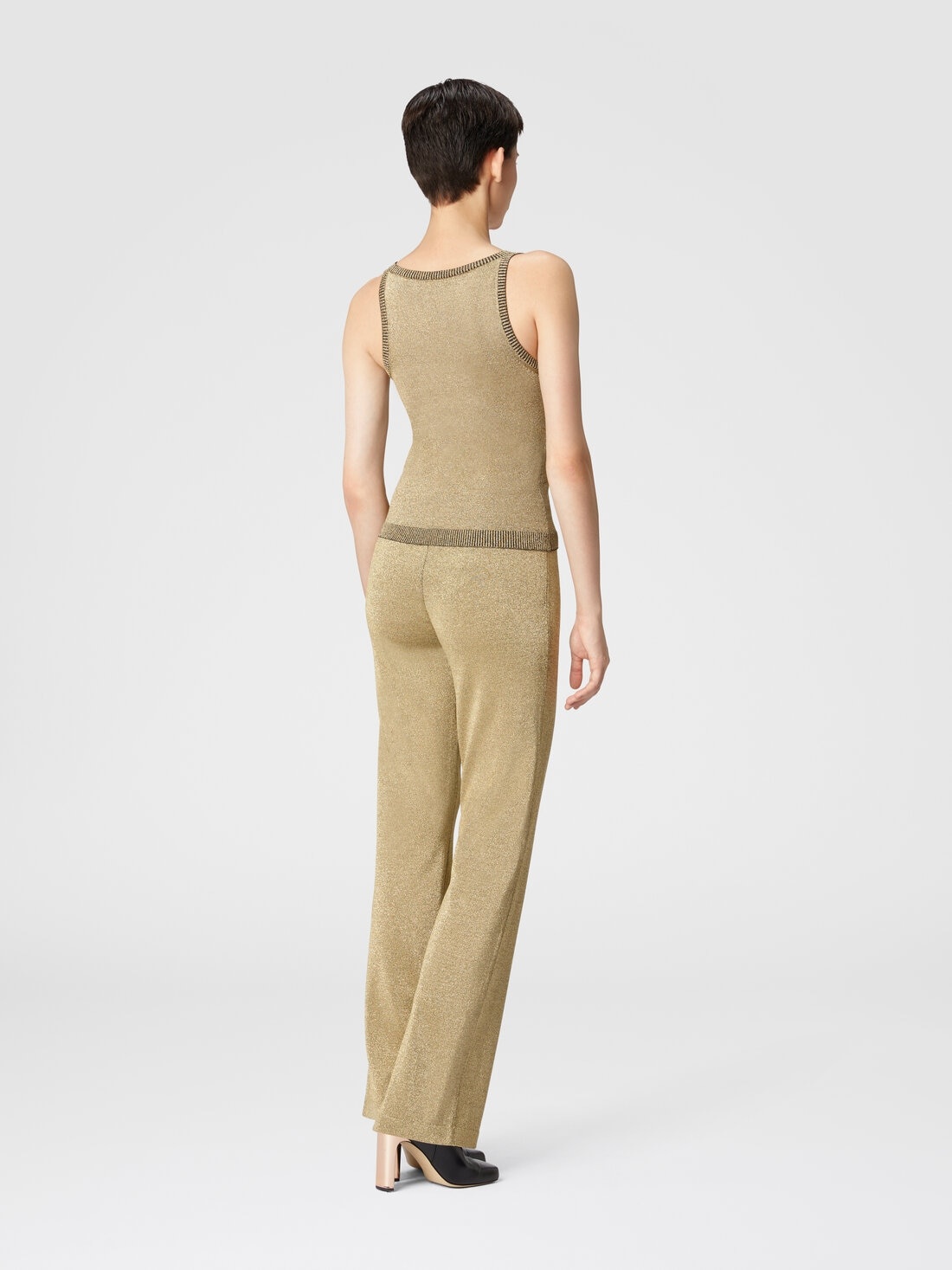 Flare trousers in glitter-effect viscose - 3