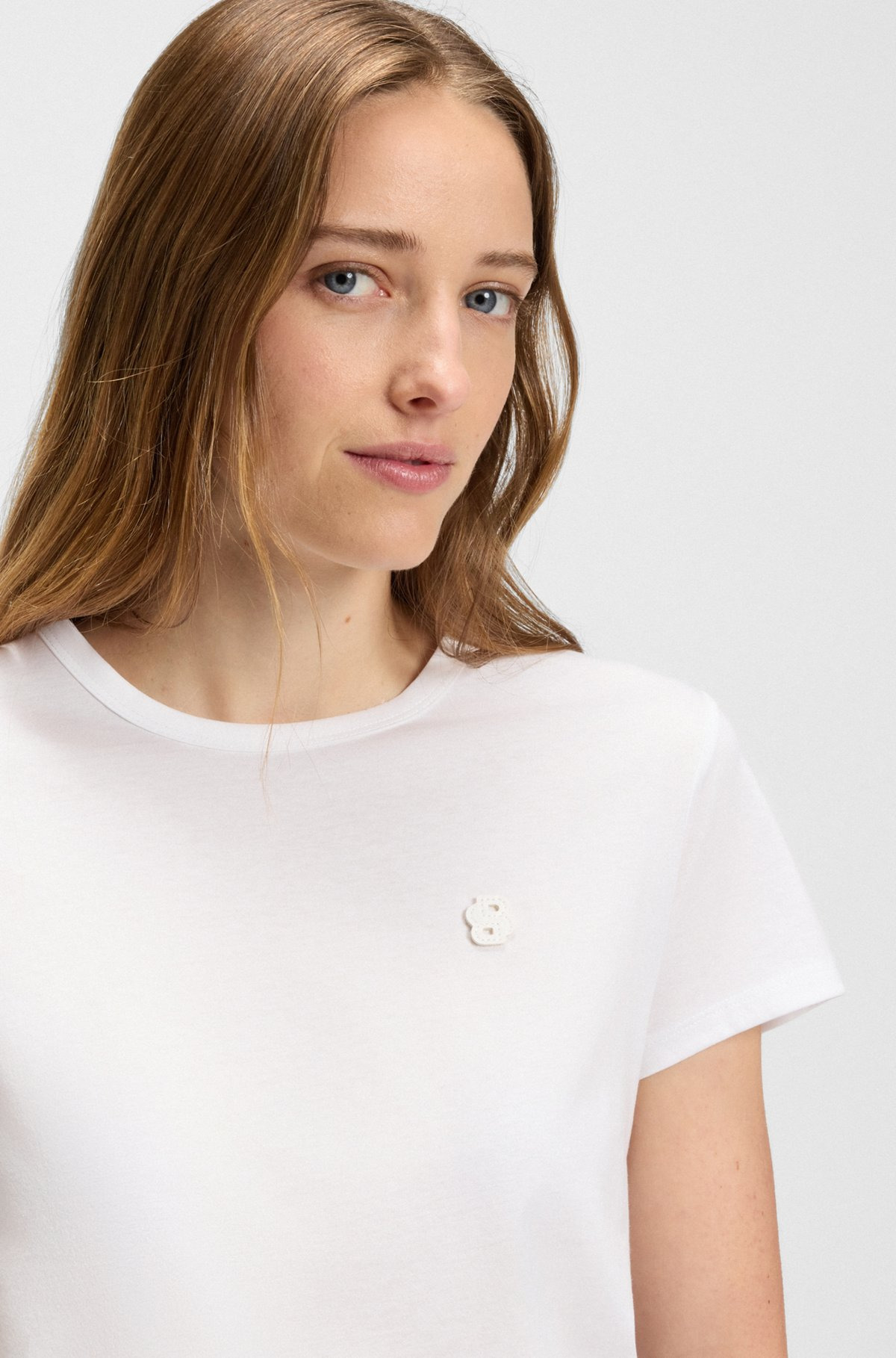SLIM-FIT MERCERIZED-COTTON T-SHIRT WITH DOUBLE B MONOGRAM - 5