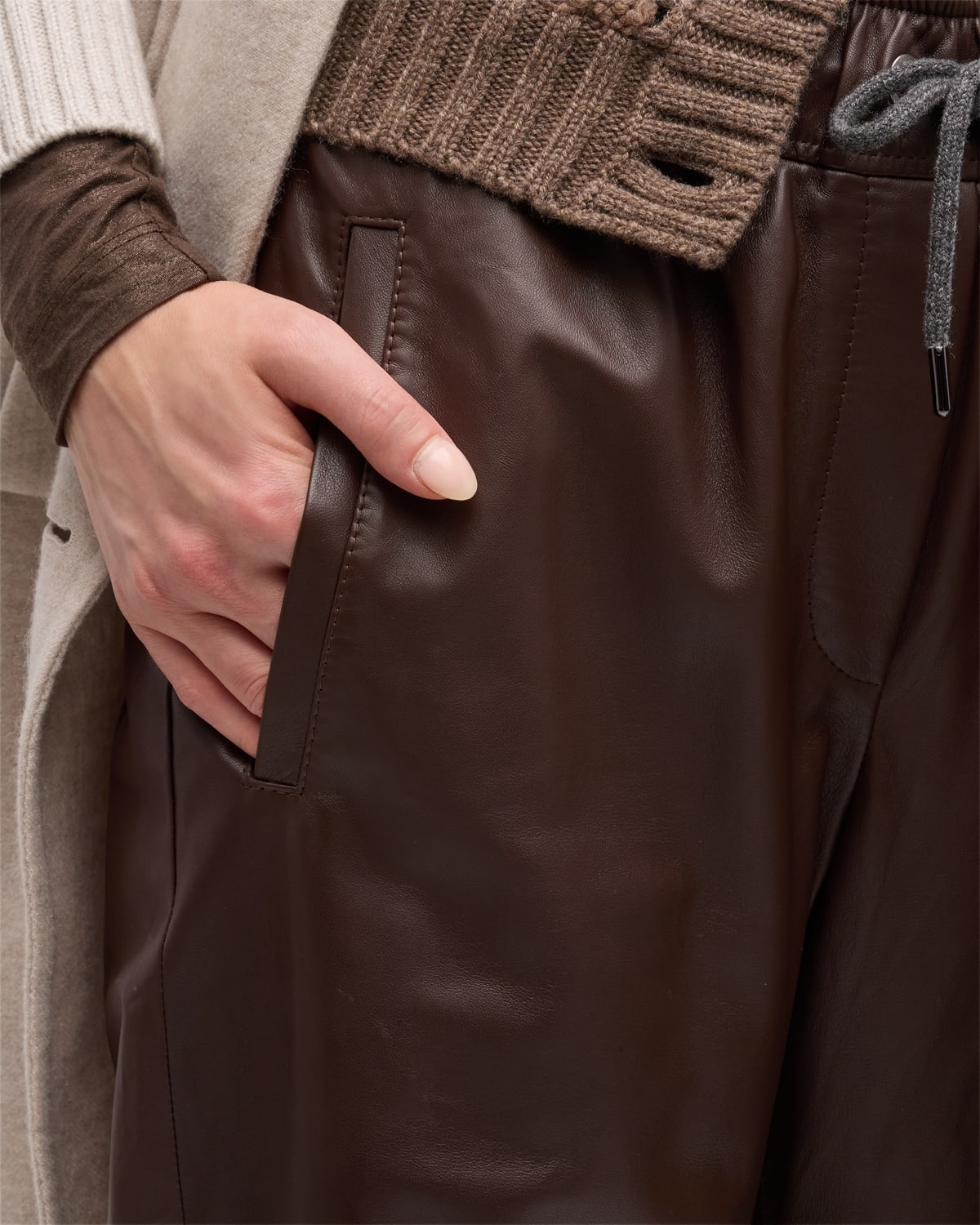 Smooth Glove Leather Track Pants - 5