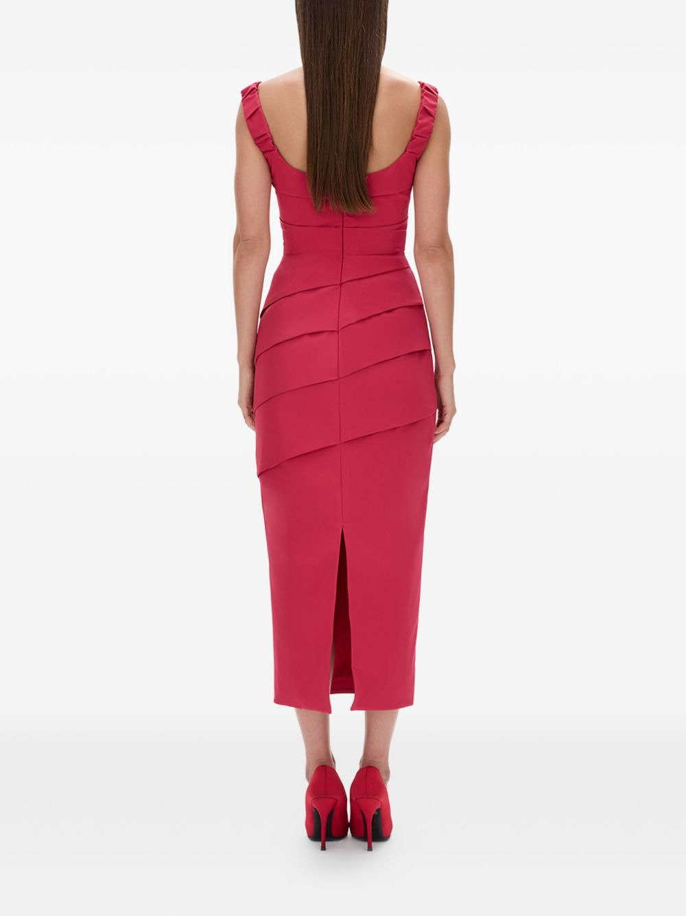 Anna square-neck draped midi dress - 4