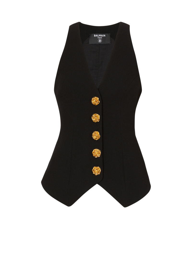 Sleeveless double crepe waistcoat 1