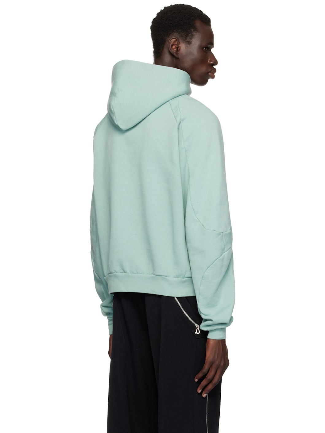 Blue Distressed Multiline Hoodie - 3
