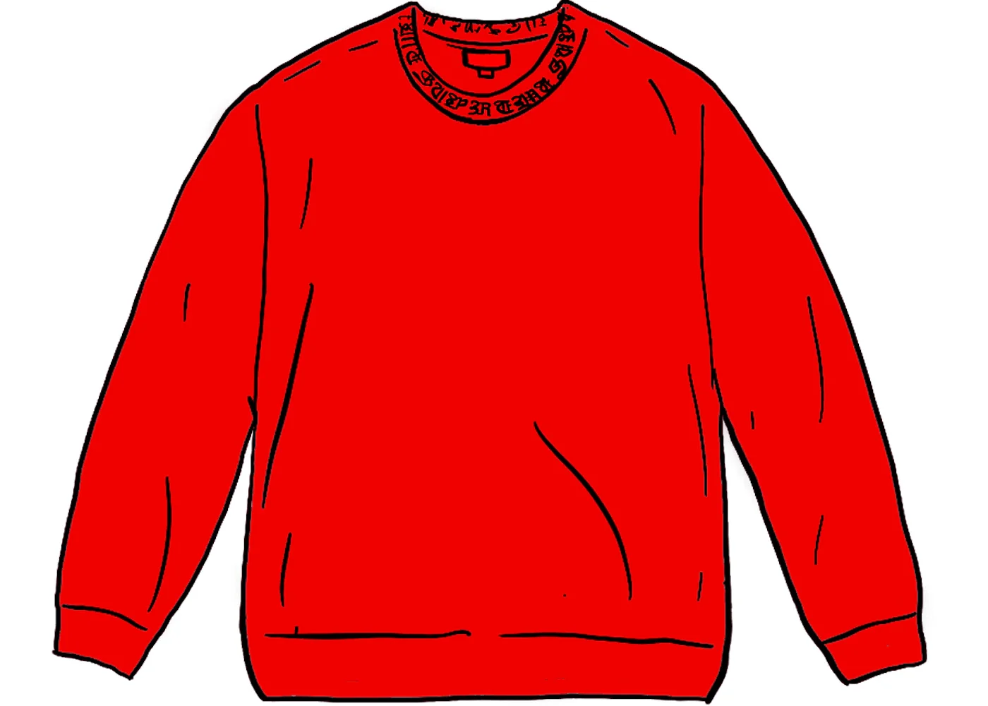Supreme Old English Collar Logo L/S Top Red - 1
