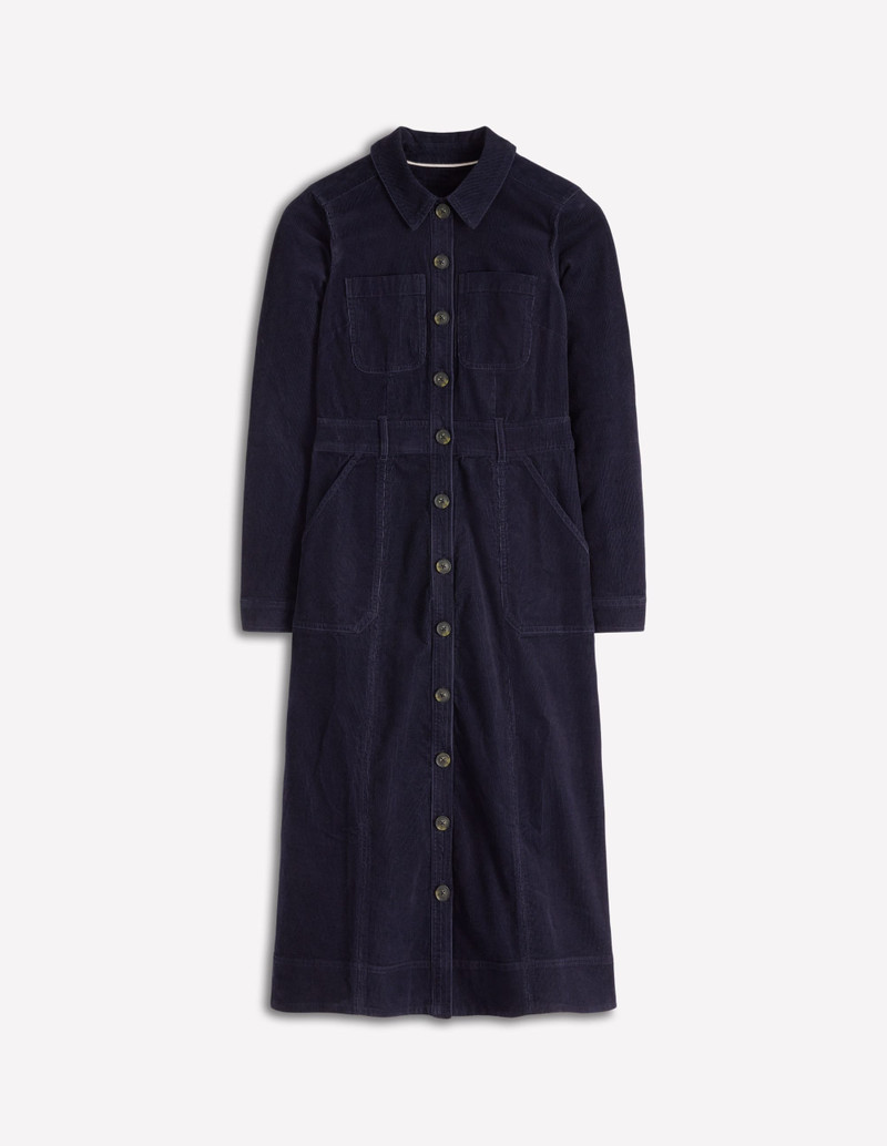 Amanda Cord Midi Dress-Navy 1