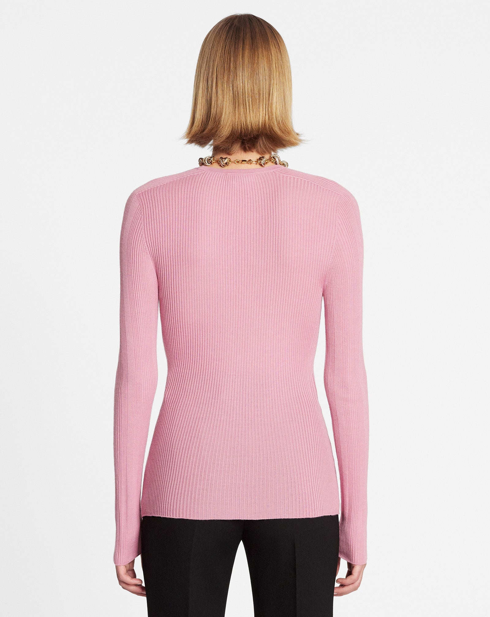 RIBBED SILK AND CASHMERE V-NECK CARDIGAN - 4