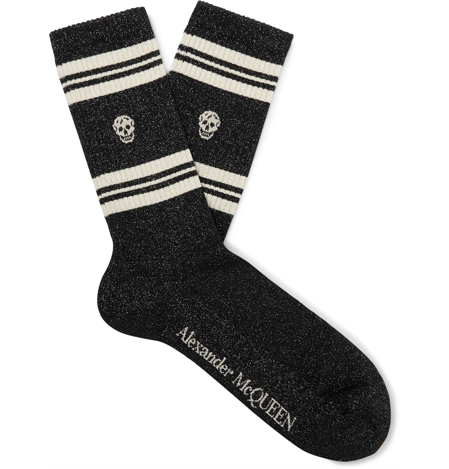 Logo-Intarsia Metallic Cotton-Blend Socks - 1